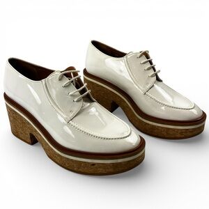 Clegerie Patent Cork Platform Derby Loafers Women FR 37 US 6